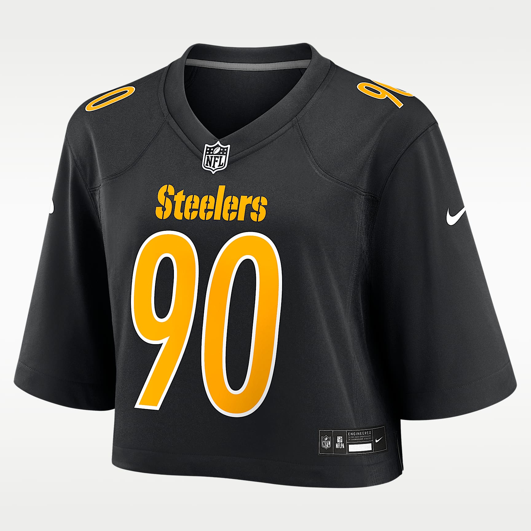 NIKE NFL Pittsburgh Steelers ワット ゲームシャツ T.J. Watt Pittsburgh Steelers Women's Nike NFL Cropped Tundra Game